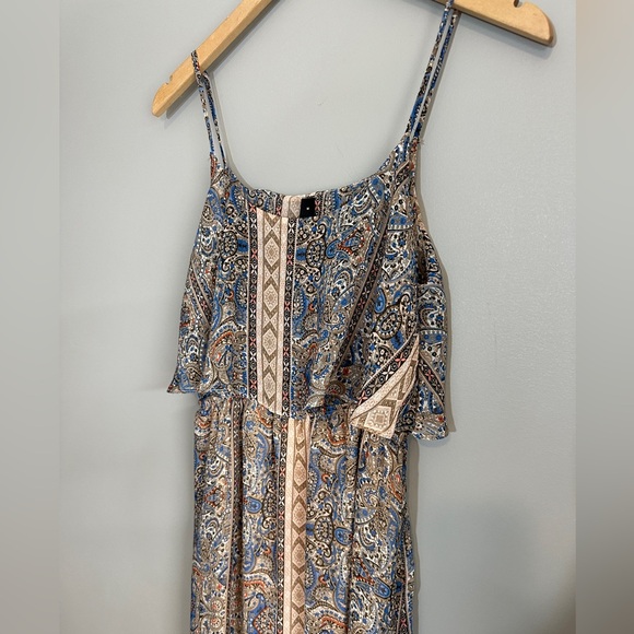 Ing Paisley Tribal Pattern Open Back Maxi Dress Womens Size Medium - Picture 3 of 7